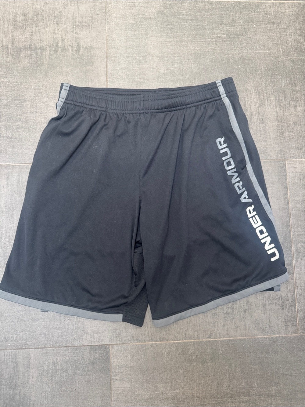 Under Armour Black Athletic Shorts with Gray Accents